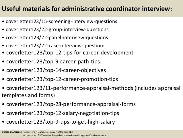 education coordinator cover letter