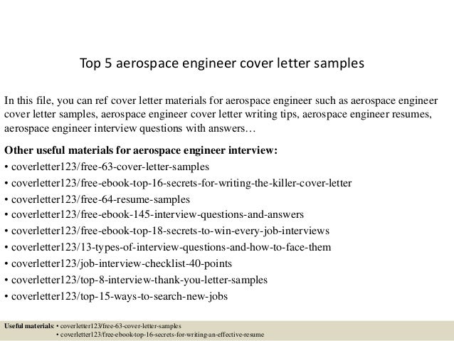 Top 5 aerospace engineer cover letter samples