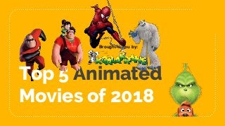 Top 5 Animated
Movies of 2018
Brought to you by:
 