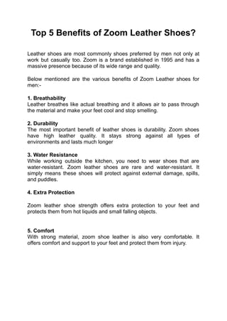 Ravi Morisetty: Top 5 Benefits of Zoom Leather Shoes.pdf