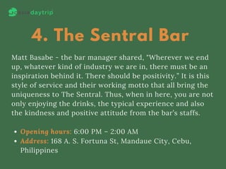 Sentral Bar Top 5 best bars in Cebu | PDF