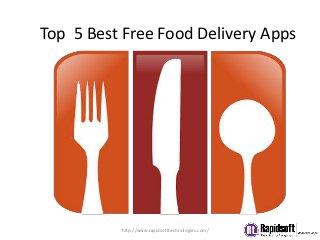 Top 5 Best Free Food Delivery Apps
http://www.rapidsofttechnologies.com/
 