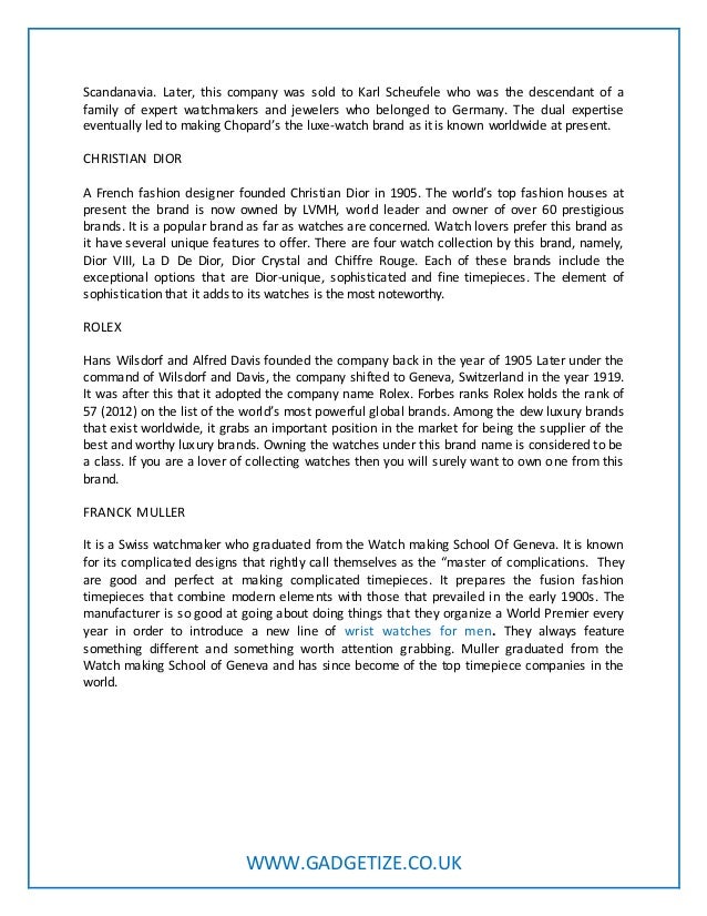 Top 5 Best Watches Brands UK