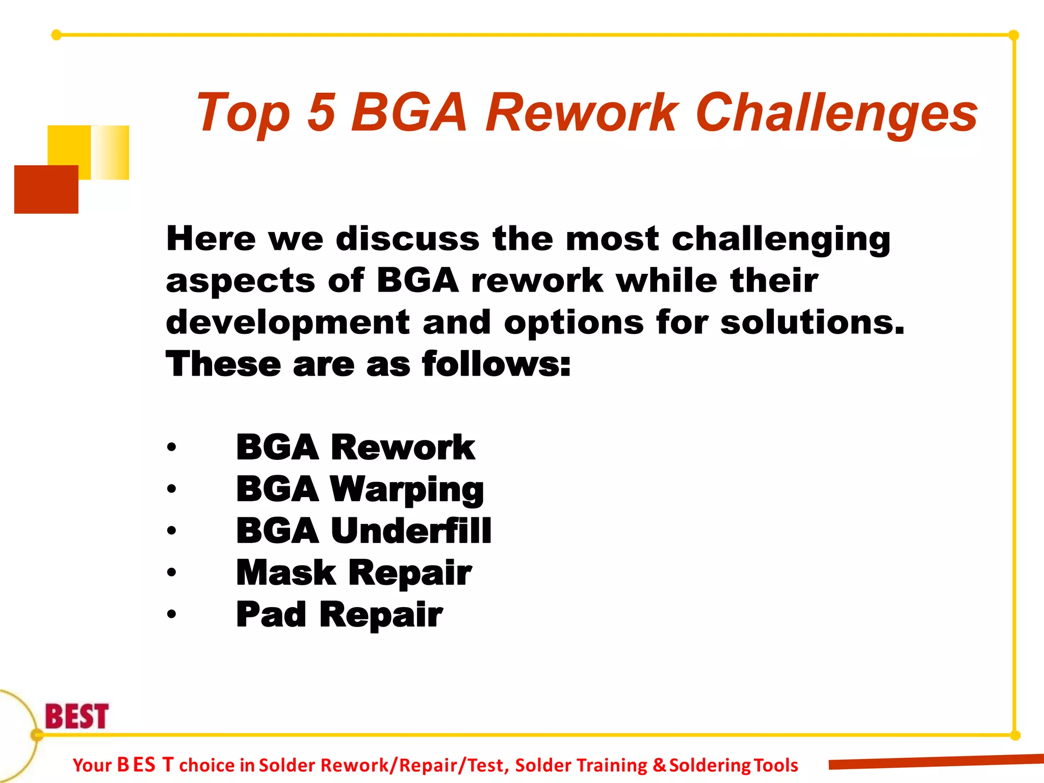 Top 5 BGA Rework Challenges To Overcome | PPTX