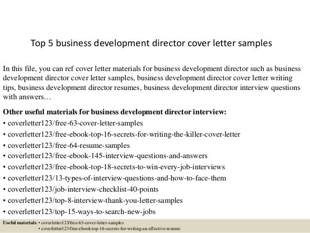 Top 5 business development director cover letter samples