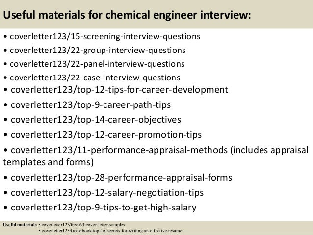 Entry level chemical engineering cover letter