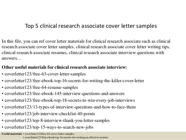 clinical research cover letters