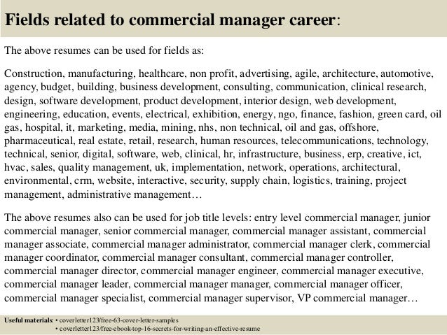 commercial manager cover letter