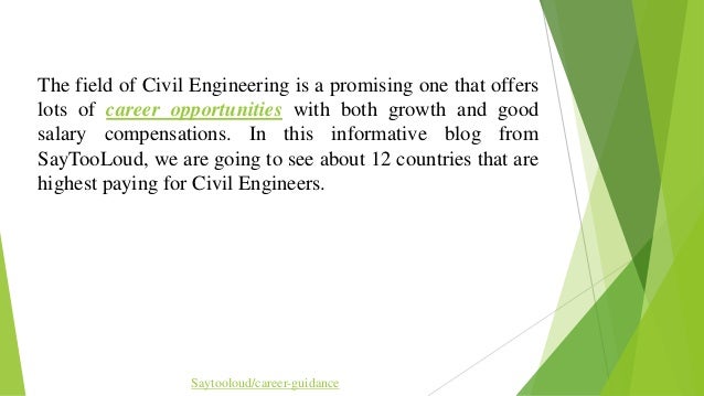 Top 5 countries that offer highest salary for civil engineers