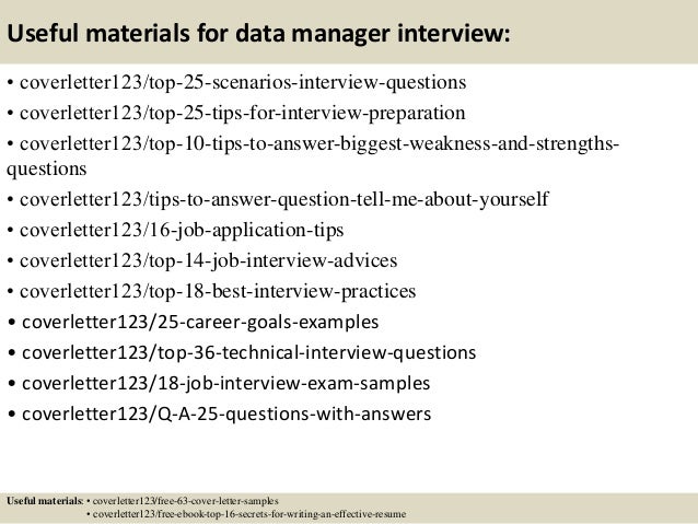 data manager cover letter