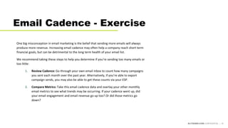 ELITESEM.COM CONFIDENTIAL | 16
Email Cadence - Exercise
One big misconception in email marketing is the belief that sendin...