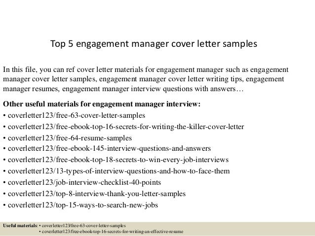stakeholder engagement manager cover letter