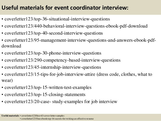 event planning cover letters