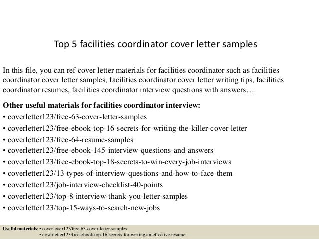 coordinator cover letter