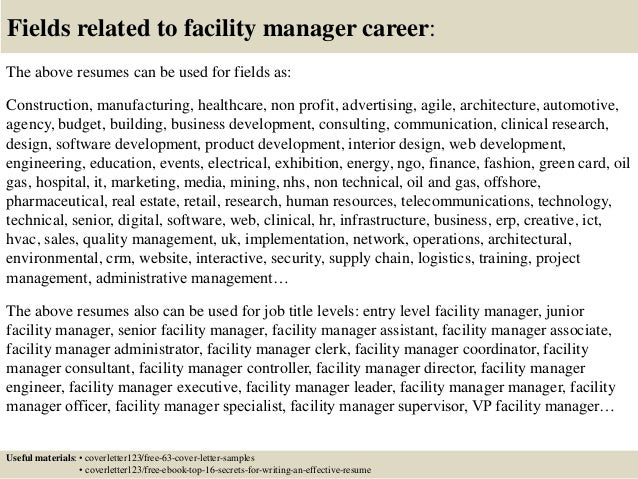 facilities manager cover letters