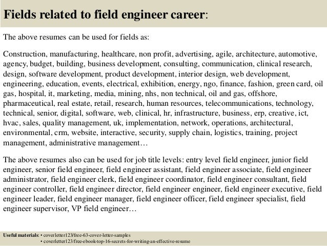 top 5 field engineer cover letter samples