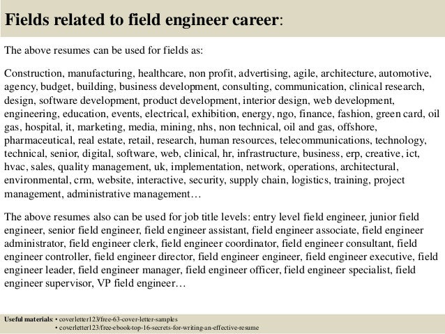 field engineer cover letter