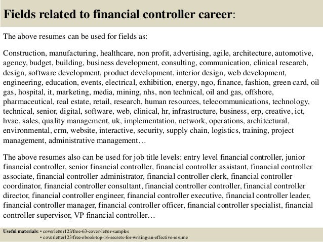 top 5 financial controller cover letter samples controller cover letter examples
