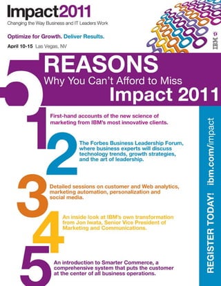Top 5 Reasons for Marketers to Attend Impact 2011