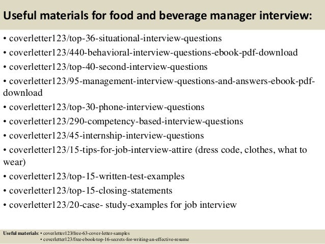 top 5 food and beverage manager cover letter samples cover letter for f b manager