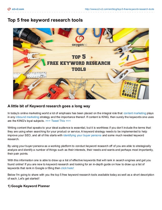 Top 5 Free Keyword Research Tools Top 5 Free Keyword Research Tools