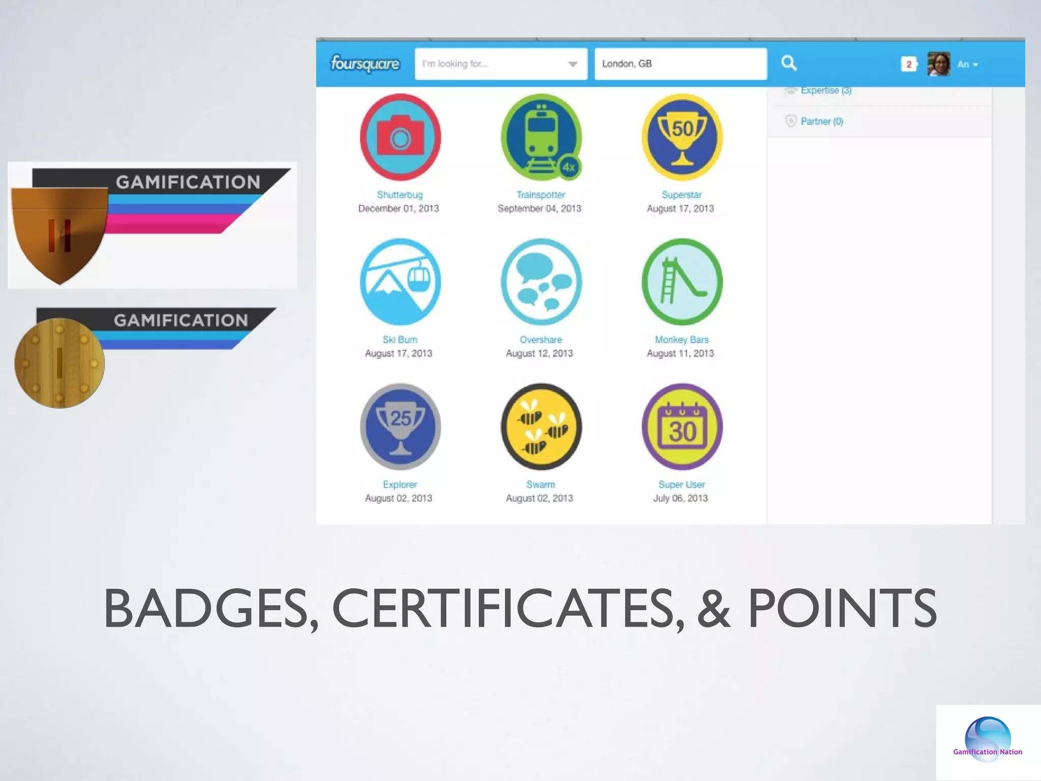 BADGES, CERTIFICATES, & POINTS