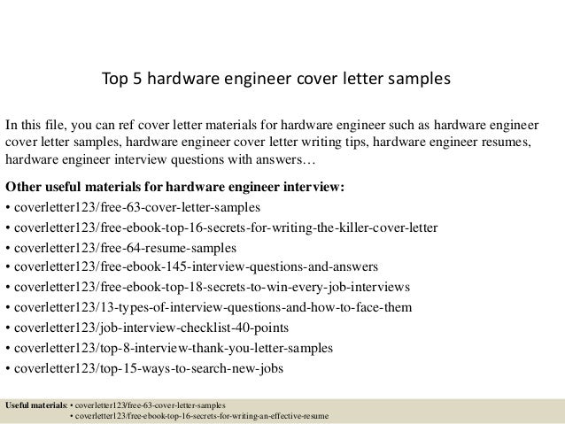 embedded software engineer cover letter