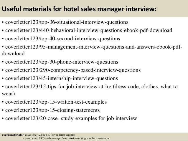 Hotel manager sample cover letter