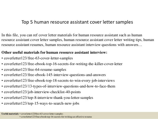 top 5 human resource assistant cover letter samples human resource assistant cover letters