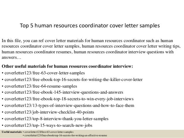 cover letter for human resource coordinator top 5 human resources coordinator cover letter samples cover letter for human resource coordinator top 5 human resources coordinator cover letter samples