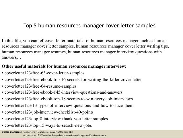 top 5 human resources manager cover letter samples in this file you can ref cover - Sample Human Resources Manager Cover Letter top 5 human resources manager cover letter samples in this file you can ref cover - Sample Human Resources Manager Cover Letter
