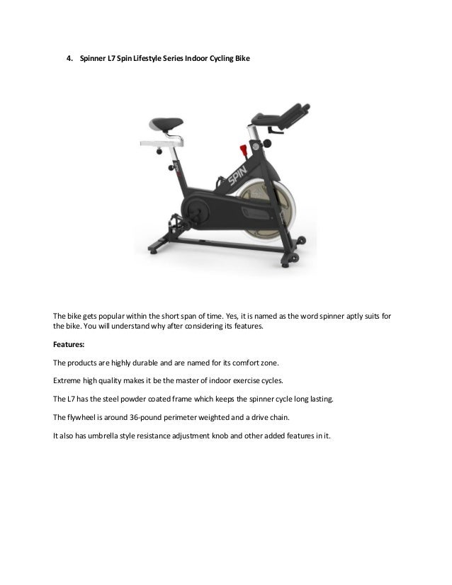 spinner l7 spin lifestyle series indoor cycling bike