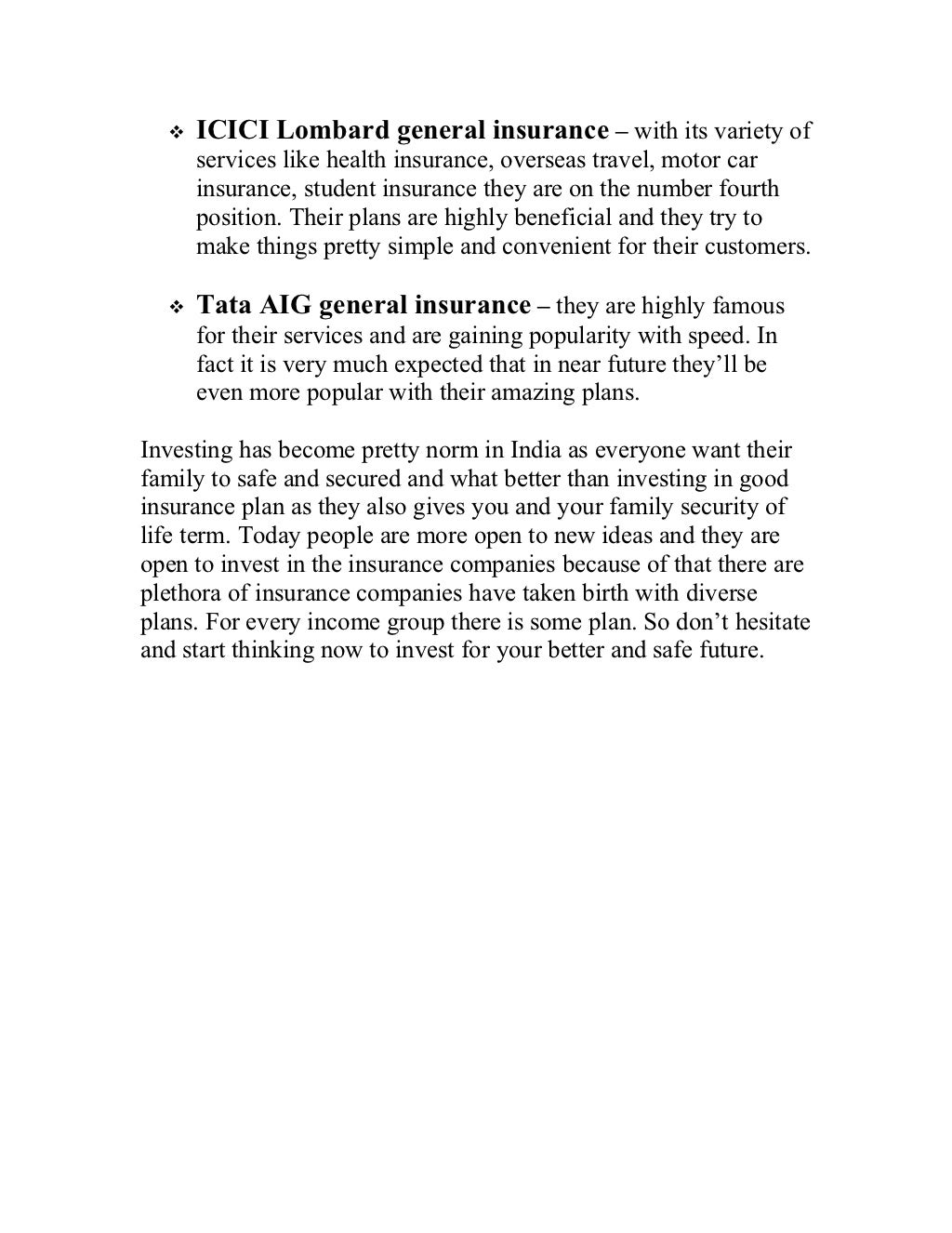 Top 5 Insurance Company In India