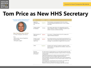 z
Tom Price as New HHS Secretary
 