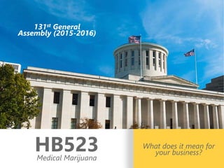 z
131st General
Assembly (2015-2016)
HB523Medical Marijuana
What does it mean for
your business?
 