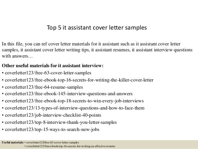 top 5 it assistant cover letter samples customer service assistant cover letter sample