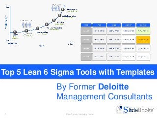 1 Insert your company name1
Top 5 Lean 6 Sigma Tools with Templates
By Former Deloitte
Management Consultants
 