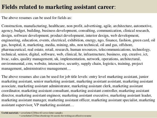 cover letter for marketing assistant position