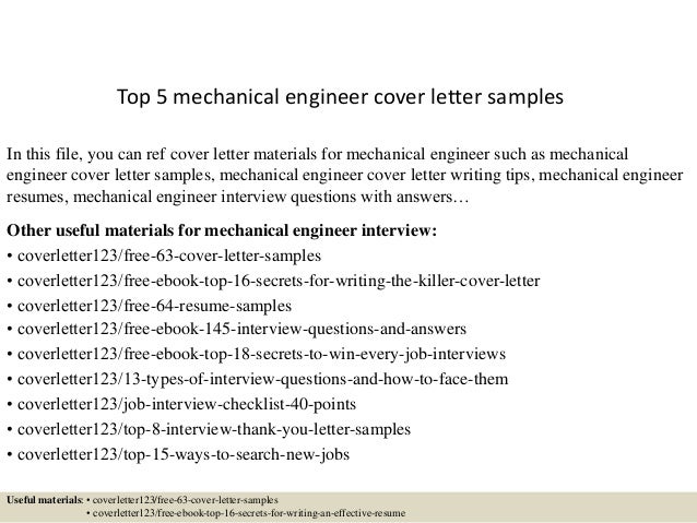 application letter sample for mechanical engineer