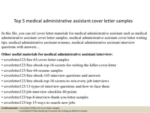 cover letter samples for administrative assistant