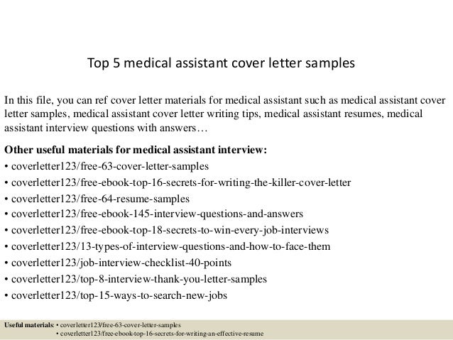 Free medical cover letter samples