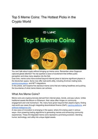 The Hottest Meme Coins: Top 5 Picks in Crypto | PDF