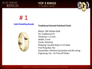 Traditional Domed Polished Finish   Metal: 14K Yellow Gold Fit: Traditional Fit Thickness: 1.3 mm Width: 3 mm Finish: Polished Shipping: Usually Ships in 3-4 days Free Ring Box: Yes Guarantee: Lifetime Guarantee and Re-sizing Engraving: Yes - At Time Of Order # 1 Gold Wedding Bands   