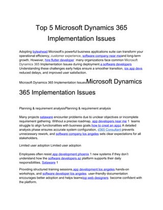 Top 5 Microsoft Dynamics 365 Implementation Challenges and Solutions | DOCX