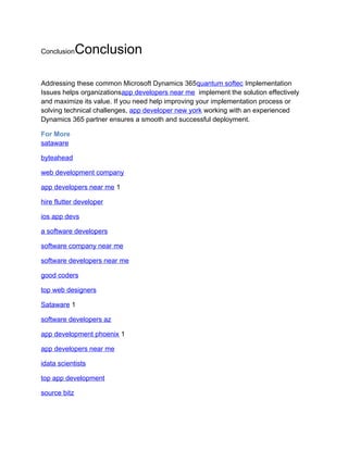 Top 5 Microsoft Dynamics 365 Implementation Challenges and Solutions | DOCX
