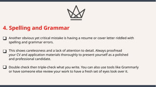 Top 5 Mistakes to Avoid When Writing a Job Application | PPTX