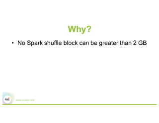 Application failure
15/04/16 14:13:03 WARN scheduler.TaskSetManager: Lost task 19.0 in
stage 6.0 (TID 120, 10.215.149.47):
java.lang.IllegalArgumentException: Size exceeds Integer.MAX_VALUE
at sun.nio.ch.FileChannelImpl.map(FileChannelImpl.java:828) at
org.apache.spark.storage.DiskStore.getBytes(DiskStore.scala:123) at
org.apache.spark.storage.DiskStore.getBytes(DiskStore.scala:132) at
org.apache.spark.storage.BlockManager.doGetLocal(BlockManager.scala:
517) at
org.apache.spark.storage.BlockManager.getLocal(BlockManager.scala:432)
at org.apache.spark.storage.BlockManager.get(BlockManager.scala:618)
at org.apache.spark.CacheManager.putInBlockManager(CacheManager.scala:
146) at org.apache.spark.CacheManager.getOrCompute(CacheManager.scala:
70)
 
