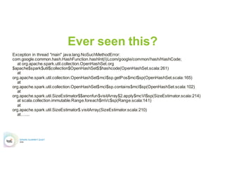 Complex Types
• Top N List
• Multiple types of Aggregations
• Windowing operations
• All in one pass
 