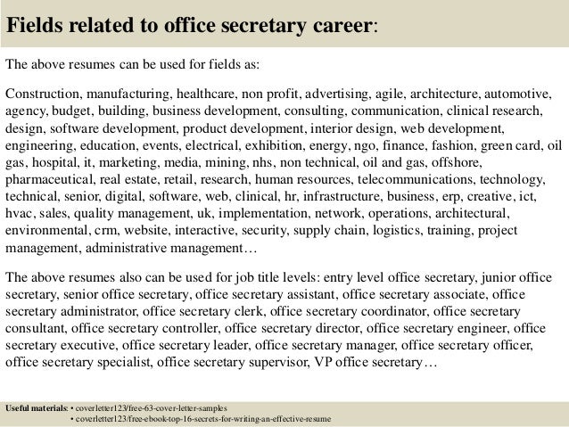 Office secretary cover letter examples