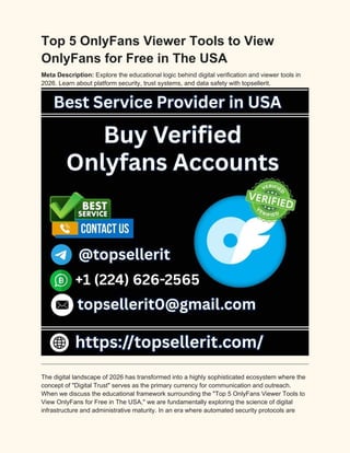Top 5 OnlyFans Viewer Tools in 2026: Digital Verification & Trust | DOCX